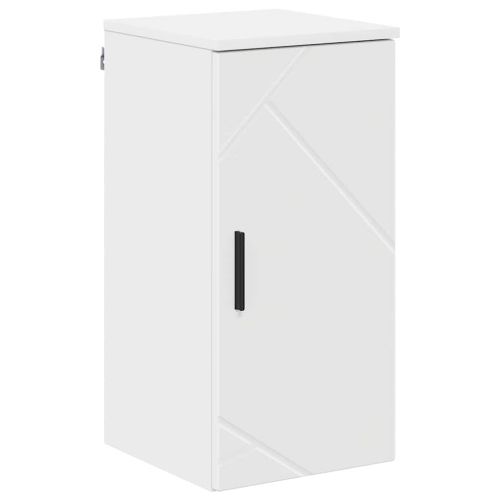 Комплект мебели за баня 5 pcs Бяло Инженерно дърво & Метал
