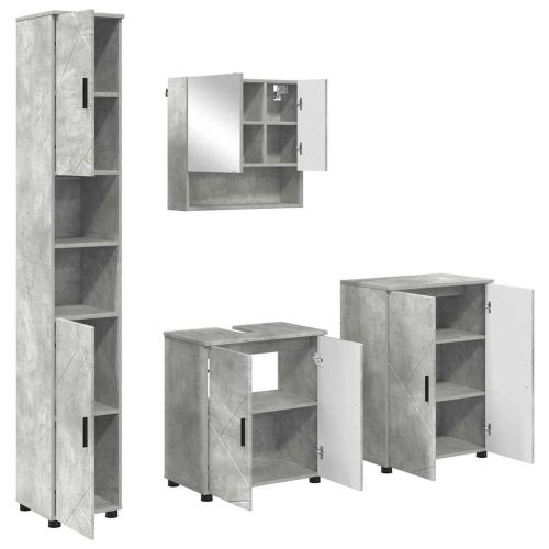 Комплект мебели за баня Монтиране на стена 4 pcs Циментено сиво