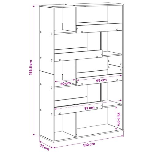 Етажерка за книги 100 x 33 x 156,5 см Инженерна дървесина