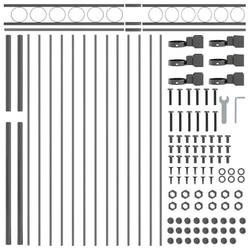 Елемент на оградата ASSEN 170 x 200 см Стомана Сив