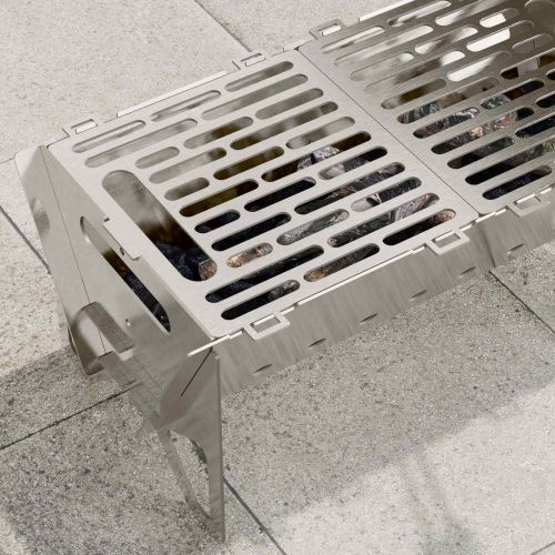 Къмпинг огнище 42 x 22 x 18 см Неръждаема стомана Сребристо