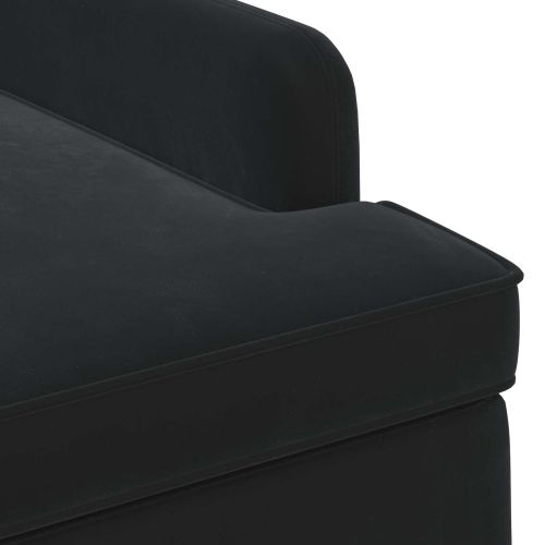 Двуместен диван с копчета Черно 111 x 65 x 79 см Кадифе