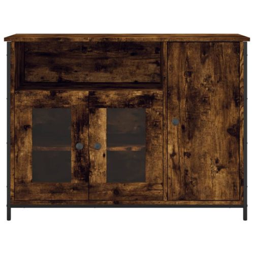 Сайдборд, опушен дъб, 100x35x75 см, инженерно дърво