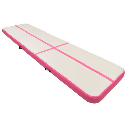 Надуваем дюшек за гимнастика с помпа, 700x100x20 см, PVC, розов