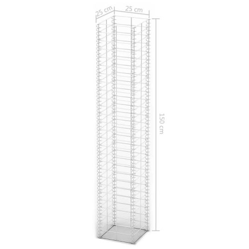 Комплект габиони, 3 бр, поцинкована тел, 25x25x150 см