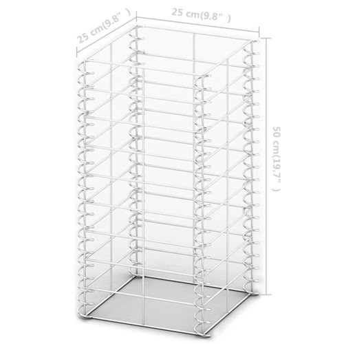 Комплект габиони, 3 бр, поцинкована тел, 25x25x50 см