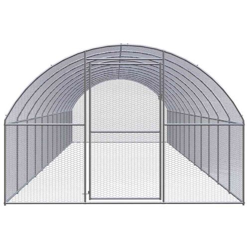 Птичарник на открито, 3x12x2 м, поцинкована стомана