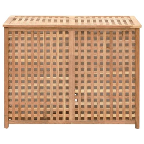 Кош за пране 39x39x65 см масивно орехово дърво