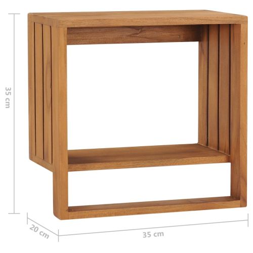 Стенна поставка за хавлии, 35x20x35 см, масивно тиково дърво