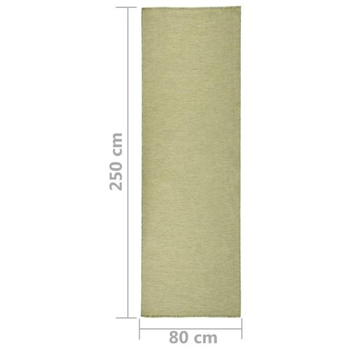 Градински плоскотъкан килим, 80x250 см, зелен