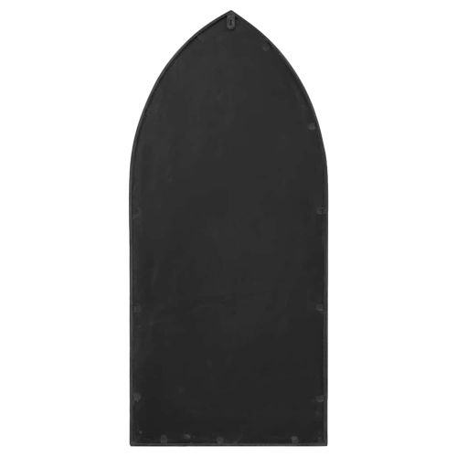 Градинско огледало черно 100x45 см желязо за външна употреба