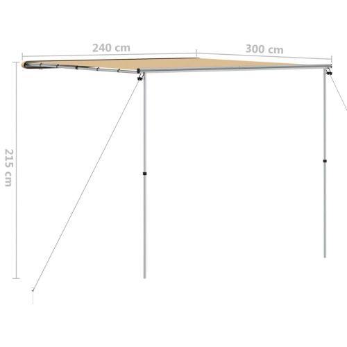 Тента за кемпер и каравана, 2,4x3x2,15 м, бежова