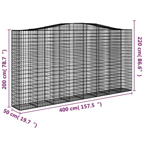 Дъговидна габионна кошница 400x50x200/220 см поцинковано желязо
