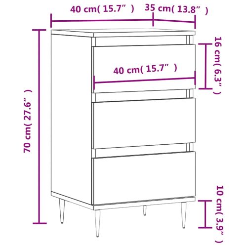 Бюфет бял 40x35x70 см инженерно дърво