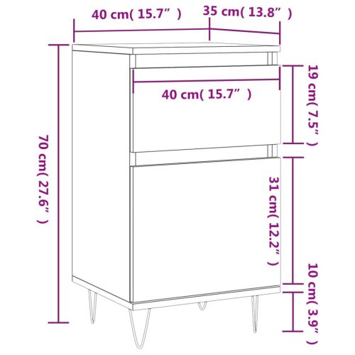 Бюфет бял 40x35x70 см инженерно дърво