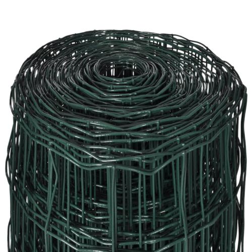Оградна мрежа, стомана, 10 x 0,8 м, зелена
