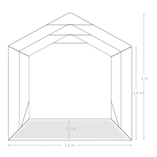 Гаражна тента, PVC, 1,6х2,4 м, зелена