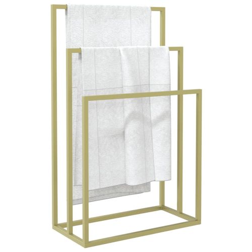 Свободностояща поставка за кърпи, златиста, 48x24x79 см, желязо