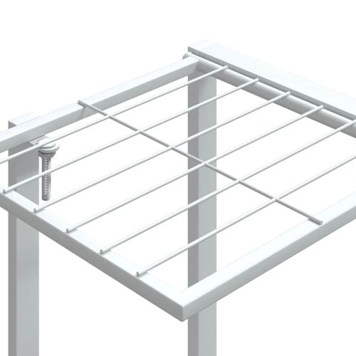 Стойка за цветя, 94,5x25x89 см, бяла, желязо