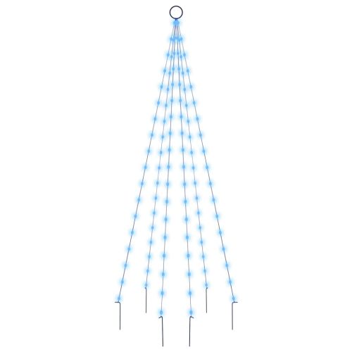 Коледна елха на флагщок, синьо, 108 LED, 180 см