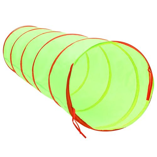 Детски тунел за игра с 250 топки, зелен, 175 см, полиестер