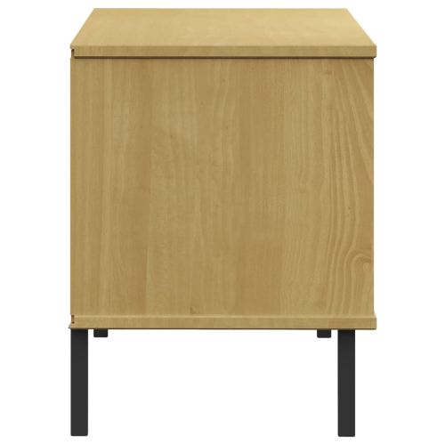 Етажерка за обувки метални крака кафява 106x35x45 см масив OSLO