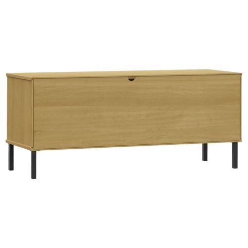 Етажерка за обувки метални крака кафява 106x35x45 см масив OSLO