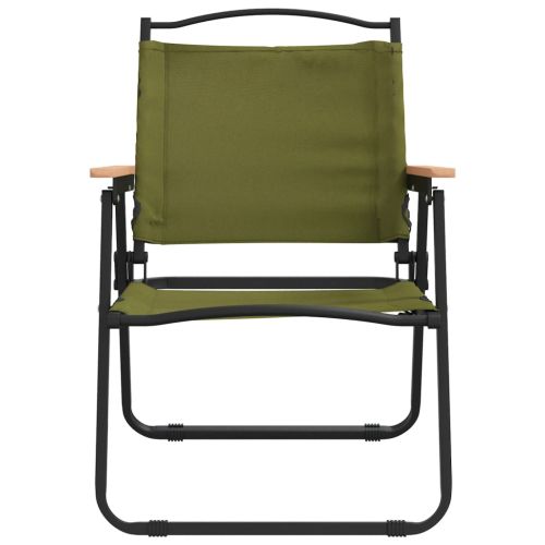 Къмпинг столове 2 бр зелени 54x55x78 см Оксфорд плат