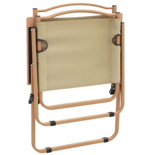 Къмпинг столове 2 бр бежови 54x55x78 см Оксфорд плат