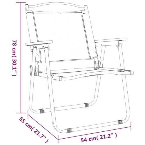 Къмпинг столове 2 бр бежови 54x55x78 см Оксфорд плат