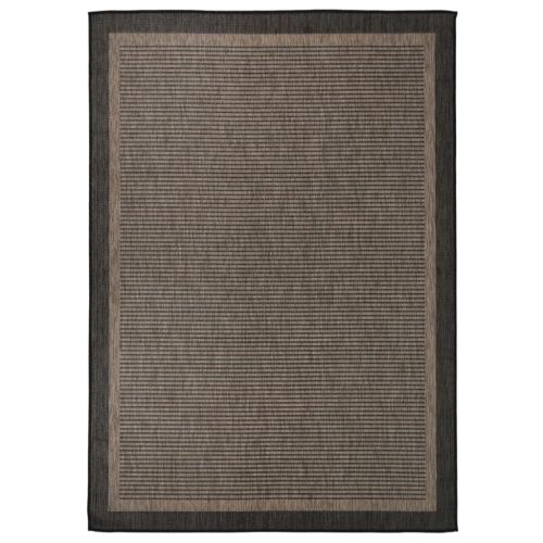 Градински плоскотъкан килим, 140x200 см, тъмнокафяв
