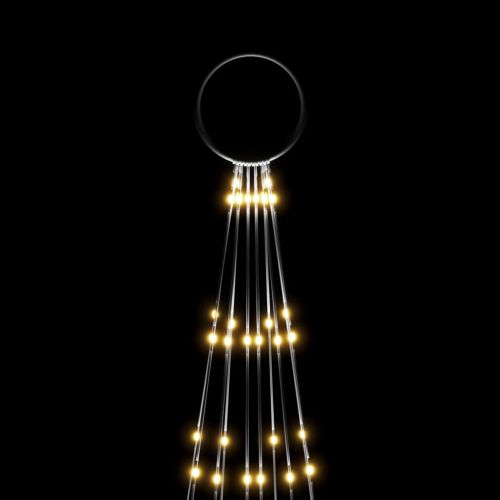 Коледна елха на флагщок, топло бяло, 310 LED, 300 см