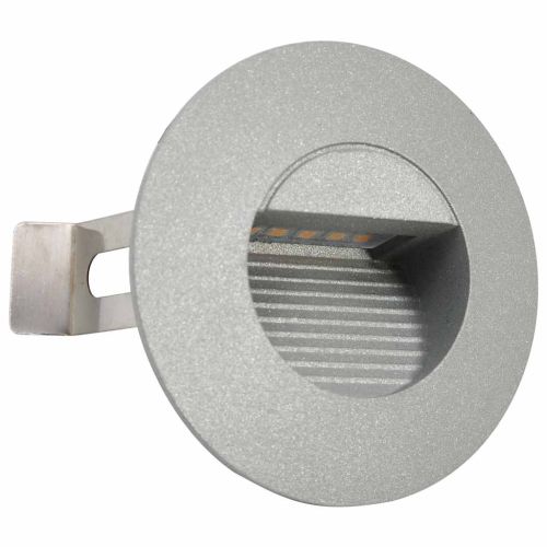 Фасадни LED аплици, 6 бр, 2 W, сребристи, кръгли