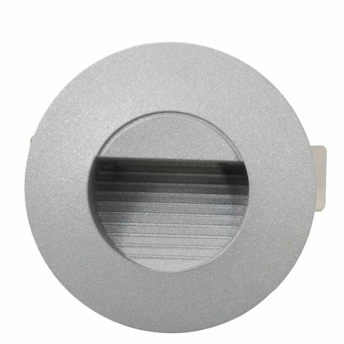 Фасадни LED аплици, 6 бр, 2 W, сребристи, кръгли