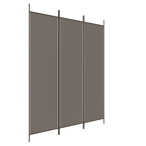 Параван за стая, 3 панела, антрацит, 150x220 cм, текстил