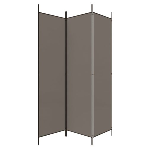 Параван за стая, 3 панела, антрацит, 150x220 cм, текстил