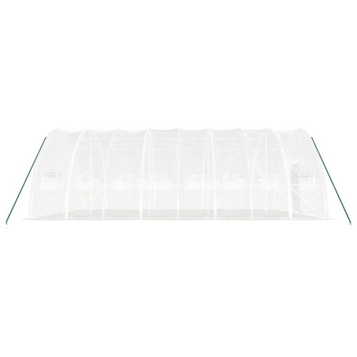 Оранжерия със стоманена рамка бяла 48 м² 8x6x2,85 м