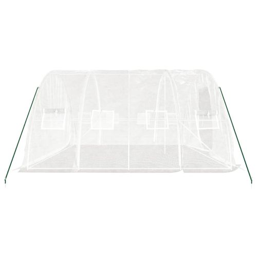Оранжерия със стоманена рамка, бяла, 20 м², 5x4x2,3 м