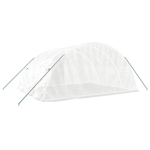 Оранжерия със стоманена рамка, бяла, 20 м², 5x4x2,3 м