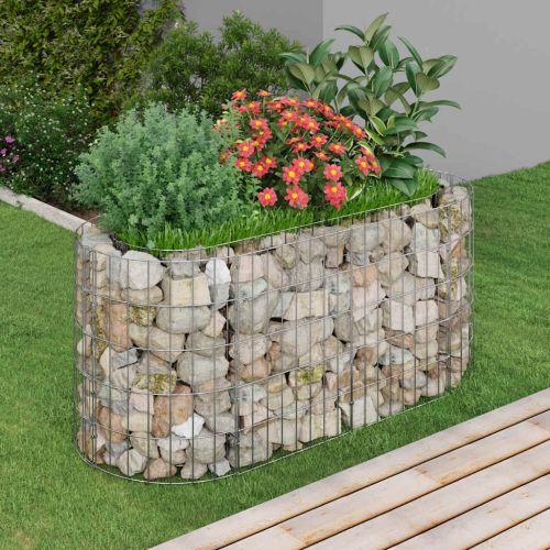 Габион повдигната леха, поцинковано желязо, 120x50x50 cм
