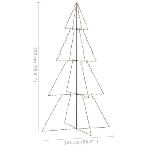 Коледна елха конус, 360 LED, за закрито и открито, 143x250 см