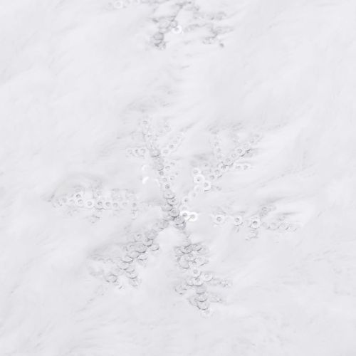 Луксозна коледна пола за елха, бяла, 122 см, изкуствена кожа