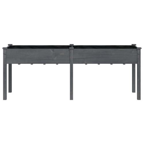 Саксия с вложка сива 203x53x76 см масивна ела