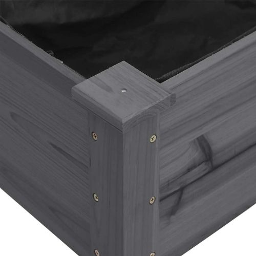 Саксия с вложка сива 203x53x76 см масивна ела