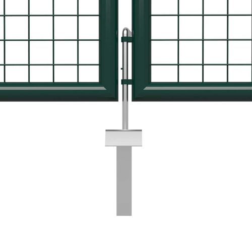 Градинска порта, стомана, 500x100 см, зелена