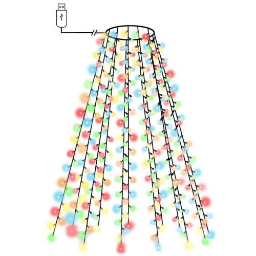 Коледни лампички за елха тип мрежа 150 LED многоцветни 150 см