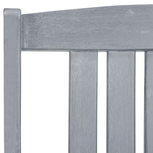 Градински столове с възглавници, 6 бр, сиви, акация масив