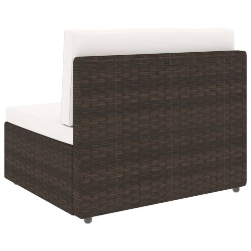 Градински комплект, 4 части, кафяв полиратан