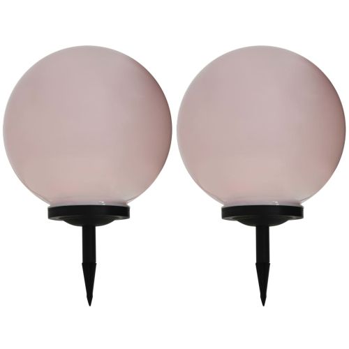 Външни соларни лампи 2 бр LED сферични 40 см RGB