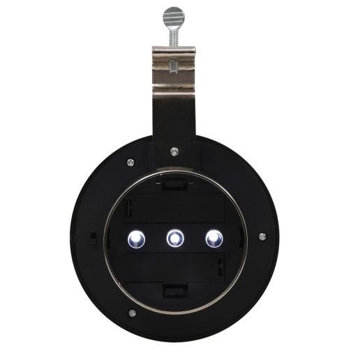Градински соларни лампи, 6 бр, LED, кръгли, 12 см, бели